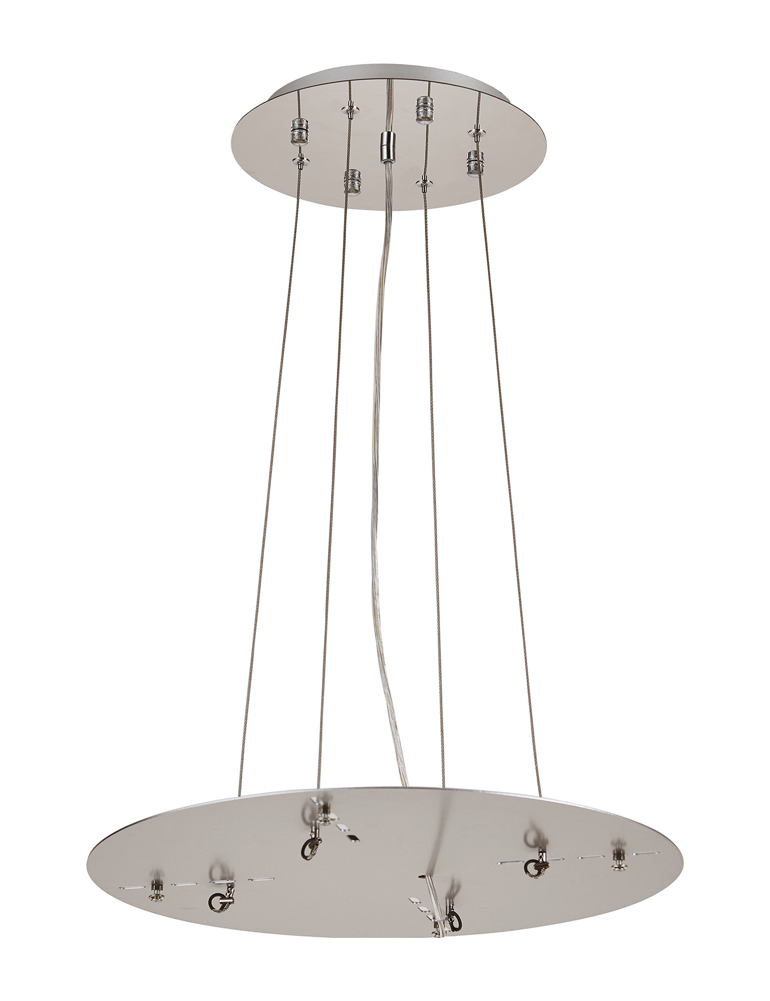 D0926CH/SI  Lowan 490mm, 3m Suspension Plate c/w Power Cable To Lower Flush Fittings, Polished Chrome/Silver Max Load 20kg (ONLY TESTED FOR OUR RANGE OF PRODUCTS)